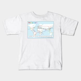 Reimagining the planet: MetroWorld fantasy transportation map Kids T-Shirt